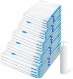 15 Pack Vacuum Storage Bags，Space Saver Bags(3 Jumbo/3 Large/3 Medium/3 Small/3 Roll),Compression for Comforters and Blankets, Sealer Clothes Storage, Hand Pump Included