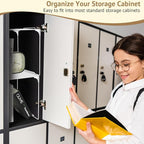 Locker Organizer Shelf Stackable Extra Locker Shelf for School Locker Organizer Storage Cabinet Accessories Suitable for School, Office, and Home use (1, White)