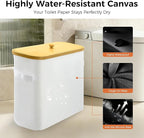 MinBoo Toilet Paper Basket, Storage with Lid, Toilet Paper Organizer for Bathroom, Free Standing Toilet Paper Holder with Storage,White