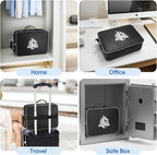 BALEINE Fireproof Document Box with Lock, Portable Fireproof Document Bag Waterproof Fire Proof File Boxes for Documents, File Organizer Box for Important Paperwork (Black, 15''x11''x4'')