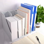 SAYEEC Desktop Collapsible File Magazine Folder Holder 4 Compartment Plastic Hollow Documents Foldable Organizer Files Cabinet Shelf Frames Dividers Rack Display and Storage