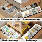 YOOUSOO Expandable Drawer Organizer, 2 PCS Adjustable Drawer Organizer Trays, Drawer Dividers Organizers and Storage For Office Supplies, Pens, Makeup,Utensils, Tools, Flatware and Junks, White