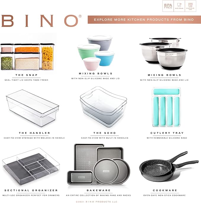 BINO | Oblong Plastic Drawer Organizer Bin, 2-Pack | THE ARTISAN COLLECTION | Multi-Purpose | Durable | BPA-Free | Desk, Vanity, Bathroom & Makeup Drawer Organizer