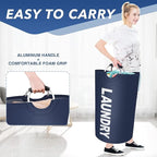 Vivicreate 115L Large Laundry Basket, Freestanding Tall Clothes Hamper, Foldable Washing Bin, Collapsible Laundry Bag (BLUE)