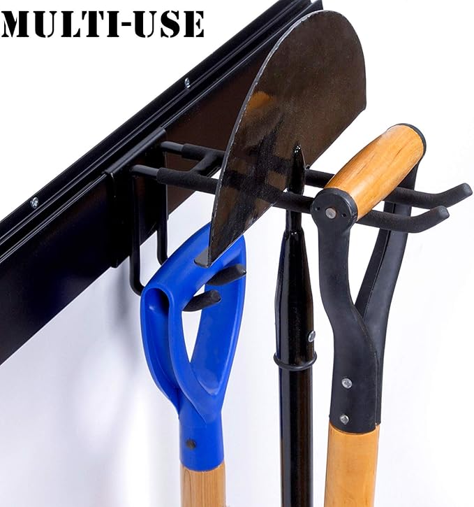 WALMANN Wall Mount Tool Organizer, Mop and Broom Holder, Garage Tools Storage Rack, Heavy Duty Garden Tool Storage Rack, Holds Up to 300 lbs (Pack of 2)