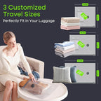 Vacuum Bags for Travel with USB Pump, 18 Pack Compression Travel Vacuum Bags for Luggage and Suitcase, Carry-on Size Space Saver Bags for Clothes and Clothing