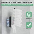 Magnetic Stanley Cup Holder for Refrigerator, Water Bottle Organizer for Stanley 40 oz with Tumbler Lid Organizer, Hanging Kitchen Organizers and Storage for Stanley Cup Accessories