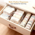 4 Pack Drawer Dividers for Clothes, 4" High 10.6"-16.9" Drawer Divider Adjustable Expandable Dresser Drawer Organizer, Clear Dresser Separators for Clothes, Underwear, Baby Clothes,Cosmetic,Toiletries