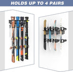 WALMANN Garage Storage Organization Wall Ski Rack 8 Pairs of Skis Mount Ski Hanger for Garage Snowboard Wall Rack Holds Up to 400 lbs