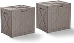 38 Gallon Outdoor Deck Box,Waterproof Resin Outdoor Storage Boxes, Outside Storage Lockable Container for Garden Tools,Indooor Cushions,Accessories (Grey)