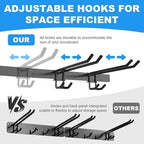 48'' Ski Rack Wall Mount,12 Pairs Ski Holders for Wall with Movable Rubber-Coated Hooks for Garage Storage Organizer System, Snowboard Wall Mount for Garage and Home Shed, Holds Up to 880lbs