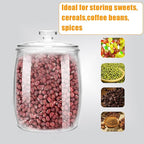 1 Gallon glass jars, Cookie Jar & Candy Jar with Lid, Large Food Storage Container,glass jar with lid for Buffet, Coffee & Flour, Laundry Room Storage & Pantry 2pcs