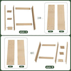 31''W Over The Toilet Storage Cabinet with Fluted Door, Oak Bathroom Organizer with Adjustable Shelf, 67''H Tall Natural Toilet Paper Holder Stand Wave Door for Restroom, Laundry Room