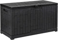 YITAHOME 120 Gallon Resin Deck Box, Large Outdoor Storage Box for Patio Cushions, Garden Tools, Pool Supplies, Lockable, Easy With Tool Assembly, Extra Seat or Table (Black)