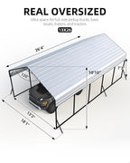 GarveeLife 13 ft x26 ft x11 ft Oversized Metal Carport, Steel Heavy Duty Car Ports for All-Weather, Tall Carport for Full-Size Pickup Trucks, Boats, and Tractors, N.W. 780 LBS