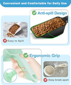 2-Pack Dog Food Scoop Set,1 Cup and 2 Cup Plastic Pet Food Measuring Scoops with Clear Measurement Lines,Multi-Purpose Pet Food Scooper for Dogs, Cats (Green and Black)
