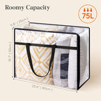 Lifewit 2 Pack Clear Clothes Storage Bags, 75L Plastic Blanket Storage Bag, Vinyl Foldable Moving Bags with Zipper, Closet Organizers and Storage Containers for Bedding, Duvet, Comforter