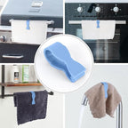 Towel Clips for Kitchen (4 Pack) - Keeps Towel from Falling - Suitable for Kitchen，Oven Handle, Bathroom Towel Rack, Dishwasher，Stove - No More Towels on The Floor - Blue