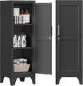 Metal Locker with Lock and 2 Adjustable Shelves, Small Storage Locker Cabinet with Detachable Legs for Office, School, Gym, Easy Assembly, Black