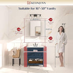 Keonjinn Black Medicine Cabinet for Bathroom with Mirror 16 x 24 Inch, Assembly Required, Lightweight, Tempered Glass, Free Adjustable Shelves, Recessed or Wall Mount, Bathroom Mirrors with Storage