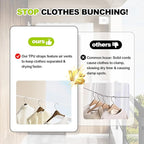 13.9 ft TPU Retractable Clothesline for Indoor & Outdoor – Heavy‑Duty Windproof Wall‑Mounted Drying Line with Separate Hanging Holes for Faster Drying, Ideal for Home, Balcony & Garden