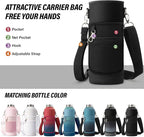 National Parks Water Bottle – 40 oz Insulated Stainless Steel Bottle with 63 Hand-Drawn Park Stickers, Carrier Bag, Strap & Gift Box – BPA-Free – Ideal for Hiking, Camping & Travel
