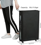 ZERO JET LAG 25 Inches Slim Laundry Storage Hamper - Large Rolling Clothes Hamper - Rolling Storage Bin - Tall Corner Basket - Clear Window Visible - Dirty Laundry Bin - (Black)