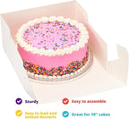 DecoPac 12" Round Silver Cake Drum Board & White Cake Box Combo, 12 Inch Square Bakery Box and Matching Cake Circle Set For Dessert, Pie, And Cookie Transport