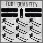 HORUSDY 64-Inch Heavy Duty Garage Organization Rack, 14 Packs Max Load 600LB, 4 Packs Rails and 9 Adjustable Hooks, Tool Organizer Rack with Heavy Double Hooks Tracks