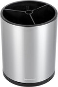 Restaurantware Stainless Steel Utensil Holder 1 Count 6.2 x 6.2 x 7.9 Inches Durable Cutlery Storage Flatware Organizer Rust-Resistant Sink Caddy Silver Kitchenware Holder