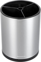 Restaurantware Stainless Steel Utensil Holder 1 Count 6.2 x 6.2 x 7.9 Inches Durable Cutlery Storage Flatware Organizer Rust-Resistant Sink Caddy Silver Kitchenware Holder