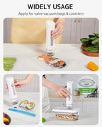 Syntus Vacuum Sealer Bags for Food, Food Storage Bags for Sous Vide Cooking Microwave Heating, Air Valve Zipper Bags & Zip Clips, 30 Bags (S+M+L) + 1 White Vacuum Sealer