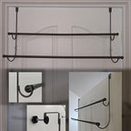 Insieme (29 x16x4.7 Inch) Towel Rack for Over Glass Shower Wall or Glass Shower Enclosure (Frameless or Frames up to 1.6" Thick). 2 Tier - Black- No Rust