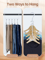 HOUSE DAY White Magic Space Saving Hangers, Premium Smart Hanger Hooks, Sturdy Cascading Hangers with 5 Holes for Heavy Clothes, Closet Organizers and Storage, College Dorm Room Essentials 10 Pack