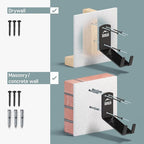 Borgen Bike Wall Mount Pedal Hook for E-Bikes, MTB & Road - Bicycle Wall Mount with Support Brackets and Wall Protection Pads, Suitable as Bike Rack Garage Bike Storage Shed and Bicycle Storage Indoor