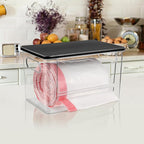 Trash Bag Dispenser, Trash Bag Holder Dispenser with Bamboo Top, Extra Large Garbage Bag Holder Dispenser Trash Bag Organizer Under Sink for Kitchen, Pantry, Laundry Room