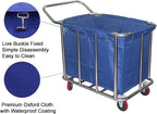 400L Commercial Laundry Cart Liner Bags - Removable Waterproof Replacement Bags for Rolling Laundry Baskets, Heavy-Duty Oxford Cloth Storage (Large Capacity) (Blue) (Blue)