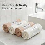 6 Pack Self-Adhesive Clothes Organizer Straps, Reusable Clothing Storage Bands for Shirts & Towels, Fabric-Safe Closet Organizer Straps for Drawer & Luggage Packing (Combo Pack, 2 Small+2 Medium+2 Large)