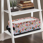 Fabric Storage Bin for Organizing Small Household Items Storage Basket Rectangular Toilet Paper Towels Holder for Bathroom Living Room Decor, Chicken Rooster Rose Pink Blue Gradient