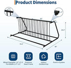 Double Side 12 Bike Floor Rack 71 Inch Length Freestanding Bicycle Parking Stand In Ground Grid Design for Garages Streets Yards and Bike Events Heavy Duty Storage 71" x 38" x 29.3"