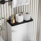 Toilet Paper Basket, Bathroom Basket for Counter Toiletries Towel Decor TP, Toilet Tank Tray, Guest Back of Toilet Organizer Storage, Vanity Tray for Perfume Makeup, Kitchen 13”x6.5” Black
