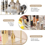 Aveniee Bathroom Counter Organizer,3 Tier Skincare Perfume Countertop Storage with Hair Dryer Rack and Toothbrush Holder, Cosmetic Makeup Tray for Vanity,Grey