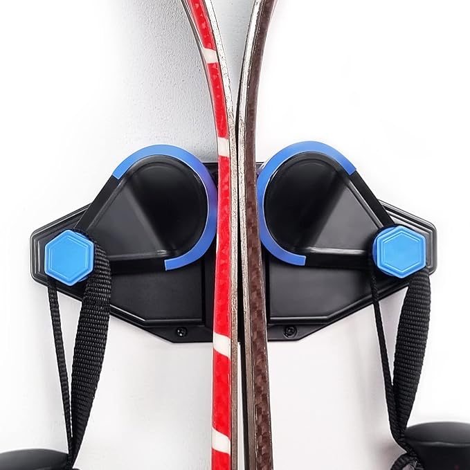 Ski Wall Mount, Snowboard Wall Storage Rack, Ski & Snowboard Rack For Garage Wall, Damage-Free Ski Storage Rack, Ski Holders For Wall, Snowboard Display （1 Pack)