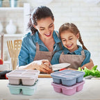 4 Pack Snack Box Containers, 4 Compartment Reusable Snack Containers with Lids, Microwave Dishwasher Safe, Divided Food Storage Lunchable Container for Work Travel (Green)