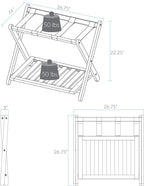 Casual Home Luggage Rack with Shelf, Espresso