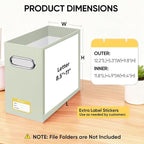 BALEINE File Organizer Box, Cardboard File Folder Organizer with Handle for Letter Size, Portable Collapsible Hanging Filing Box for Home Office Document Storage (2 Pack, Beige)
