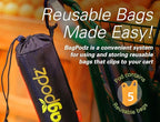 Sturdy Reusable Grocery Bags Foldable and Washable - Made From RipStop Nylon Hold 50lbs - Designed in USA Reusable Shopping Bags Inside a Compact Pod with Carry Clip - 5 Pack in Orange