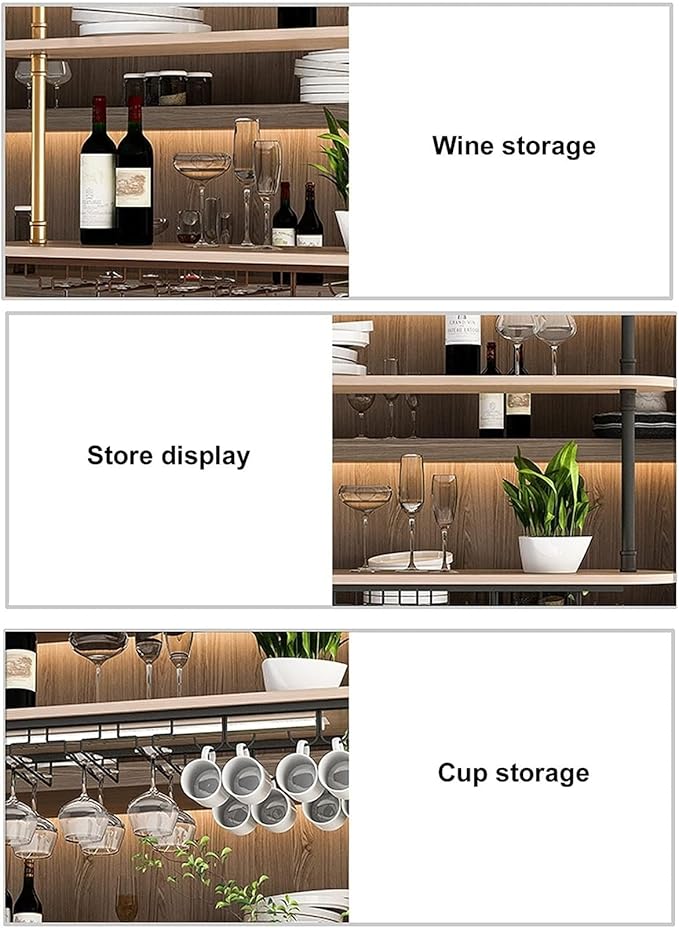Ceiling Hanging Plant Stand Metal Wine Rack - LOFT Retro Iron Solid Wood , Wooden Hanging Wine Glass Holder, Ceiling Mounted Storage Rack, Industrial Ceiling Mount Shelves 2 Layer ( Color : Black , Si