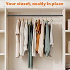 Closet Rod 50-99 Inches, Adjustable Heavy Duty Metal Black Closet Rods for Hanging Clothes 1.3 Inches Diameter for Wardrobes Laundry