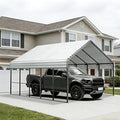 Metal Carport Heavy Duty 13x26ft Outdoor Galvanized Steel Car Port, Vehicle Canopy Garage Shade, Multi-Use Shelter for Car, Boat, Tractors & Outdoor Storage